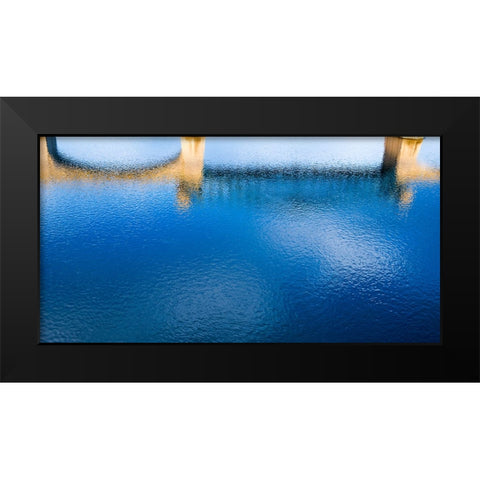Market Bridge River Reflection Black Modern Wood Framed Art Print by Lee, Rachel