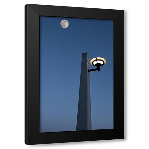Market Lamp and Moon Black Modern Wood Framed Art Print with Double Matting by Lee, Rachel