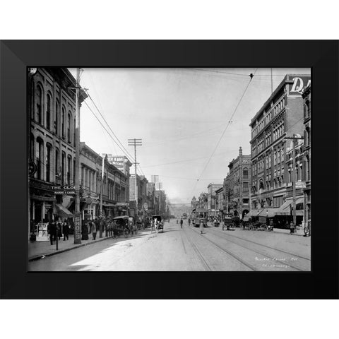 Market Street 1907 Black Modern Wood Framed Art Print by Lee, Rachel