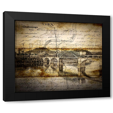 Market To Lookout Textured w Writing Black Modern Wood Framed Art Print by Lee, Rachel