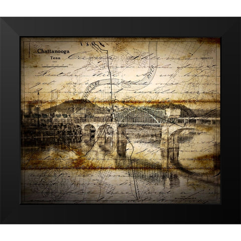 Market To Lookout Textured w Writing Black Modern Wood Framed Art Print by Lee, Rachel