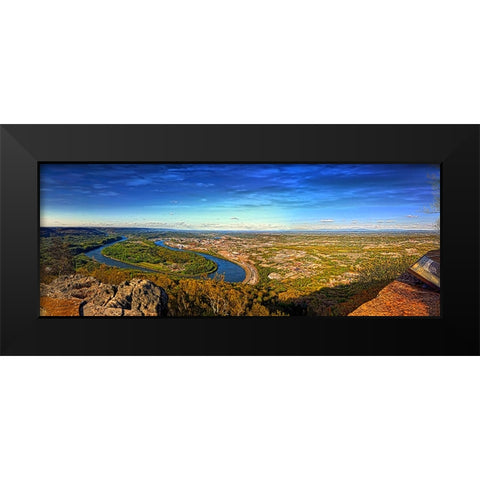 Moc Bend Autumn Sky Black Modern Wood Framed Art Print by Lee, Rachel