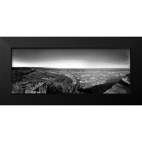 Moc Bend BW Black Modern Wood Framed Art Print by Lee, Rachel
