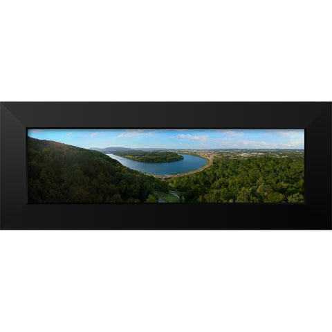 Moccasin Bend Black Modern Wood Framed Art Print by Lee, Rachel