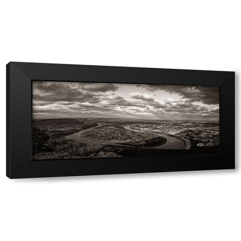 Moccasin Bend BW Black Modern Wood Framed Art Print by Lee, Rachel