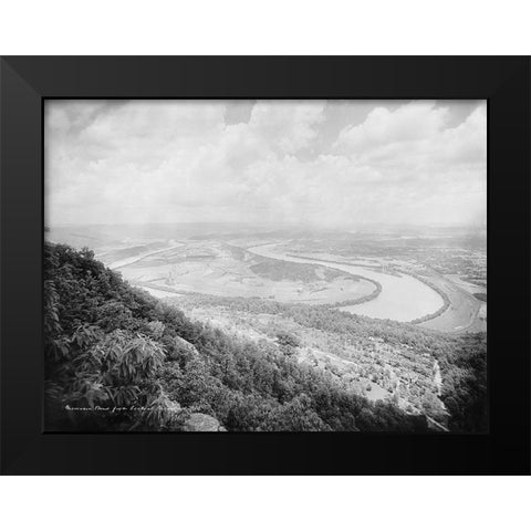 Moccasin Bend from Lookout Mountain 1902 Black Modern Wood Framed Art Print by Lee, Rachel