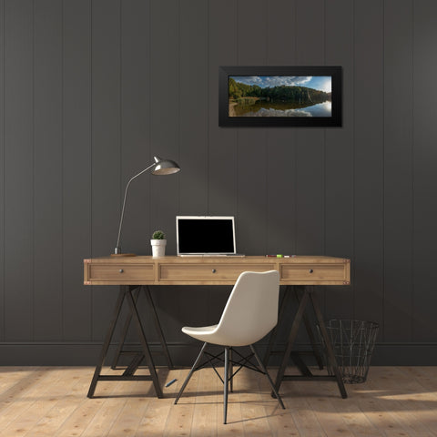 Mountain Getaway Black Modern Wood Framed Art Print by Lee, Rachel