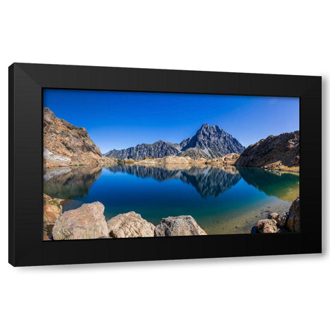 Mountain Lake 15 Black Modern Wood Framed Art Print by Lee, Rachel