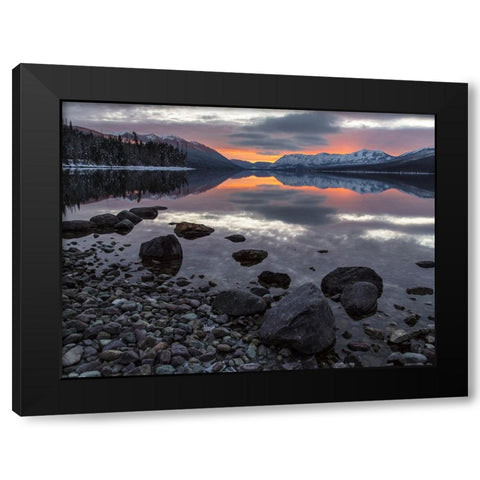 Mountain Lake 19 Black Modern Wood Framed Art Print with Double Matting by Lee, Rachel