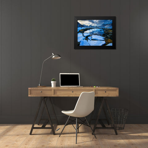 Mountain Lake 32 Black Modern Wood Framed Art Print by Lee, Rachel