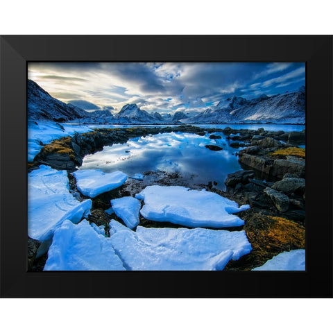 Mountain Lake 32 Black Modern Wood Framed Art Print by Lee, Rachel