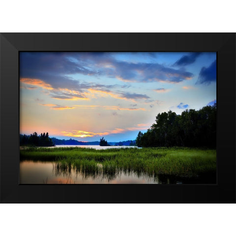 Mountain Lake 9 Black Modern Wood Framed Art Print by Lee, Rachel