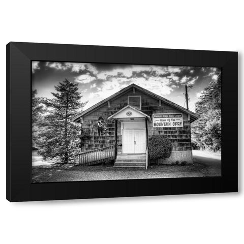 Mountain Opry BW Black Modern Wood Framed Art Print with Double Matting by Lee, Rachel