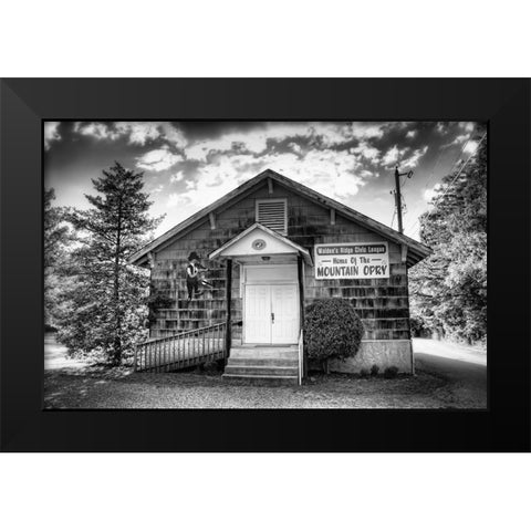 Mountain Opry BW Black Modern Wood Framed Art Print by Lee, Rachel