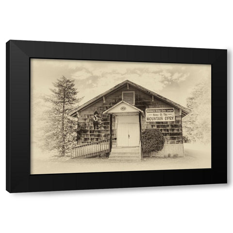 Mountain Opry Old Black Modern Wood Framed Art Print with Double Matting by Lee, Rachel