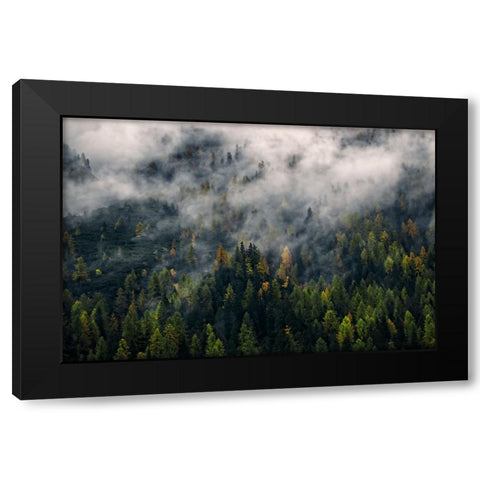 Mountain View 11 Black Modern Wood Framed Art Print with Double Matting by Lee, Rachel