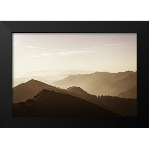 Mountain View 17 Soft Color Black Modern Wood Framed Art Print by Lee, Rachel