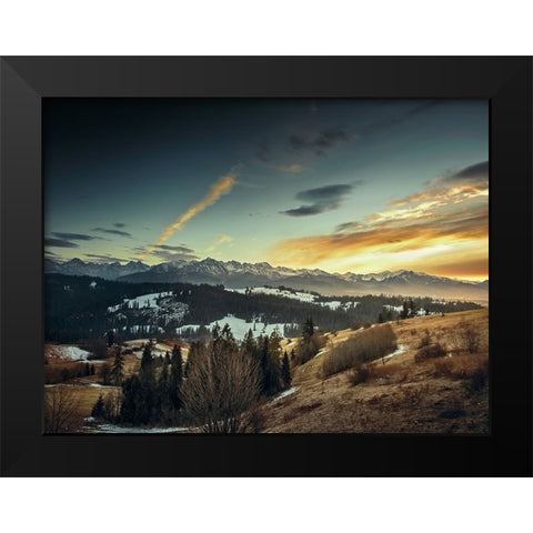 Mountain View 27 Black Modern Wood Framed Art Print by Lee, Rachel
