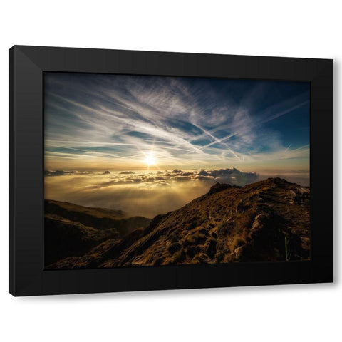 Mountain View 28 Black Modern Wood Framed Art Print by Lee, Rachel
