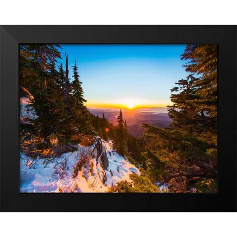 Mountain View 30 Black Modern Wood Framed Art Print by Lee, Rachel