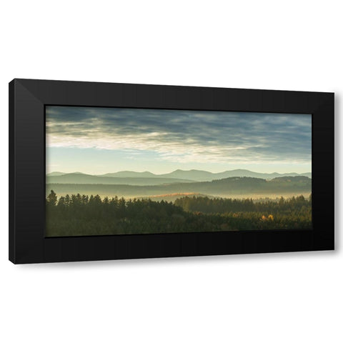 Mountain View 31 Black Modern Wood Framed Art Print with Double Matting by Lee, Rachel