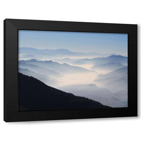Mountain View 34 Black Modern Wood Framed Art Print by Lee, Rachel