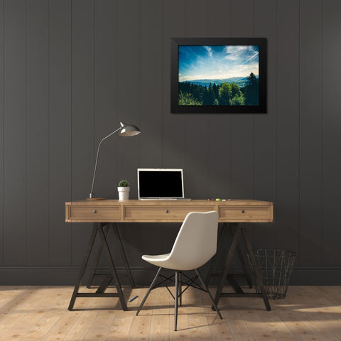Mountain View 41 Black Modern Wood Framed Art Print by Lee, Rachel