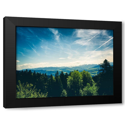 Mountain View 41 Black Modern Wood Framed Art Print with Double Matting by Lee, Rachel