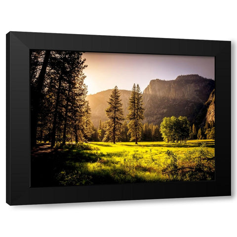 Mountain View 42 Black Modern Wood Framed Art Print with Double Matting by Lee, Rachel