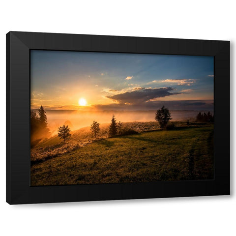 Mountain View 43 Black Modern Wood Framed Art Print by Lee, Rachel