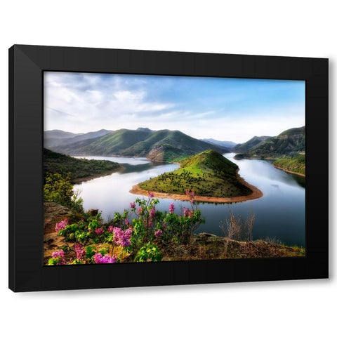 Mountain View 46 Black Modern Wood Framed Art Print with Double Matting by Lee, Rachel