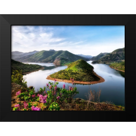 Mountain View 46 Black Modern Wood Framed Art Print by Lee, Rachel