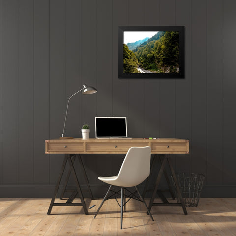 Mountain View 48 Black Modern Wood Framed Art Print by Lee, Rachel
