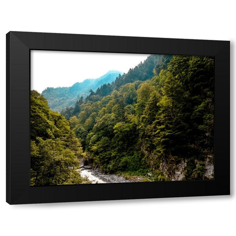 Mountain View 48 Black Modern Wood Framed Art Print with Double Matting by Lee, Rachel