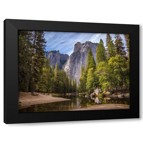 Mountain View 50 Black Modern Wood Framed Art Print with Double Matting by Lee, Rachel
