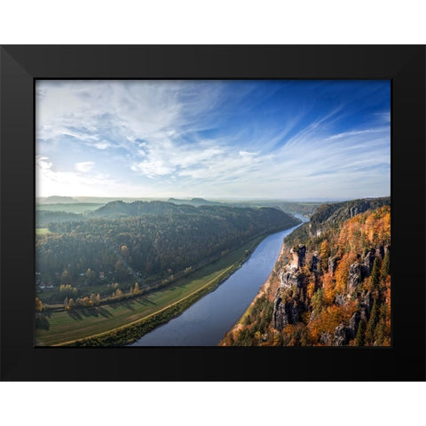 Mountain View 51 Black Modern Wood Framed Art Print by Lee, Rachel