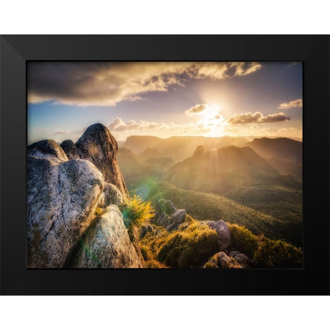 Mountain View 52 Black Modern Wood Framed Art Print by Lee, Rachel