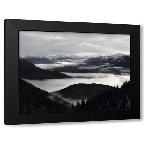 Mountain View 58 Black Modern Wood Framed Art Print with Double Matting by Lee, Rachel