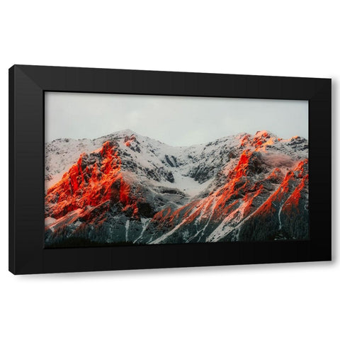 Mountain View 63 Black Modern Wood Framed Art Print with Double Matting by Lee, Rachel