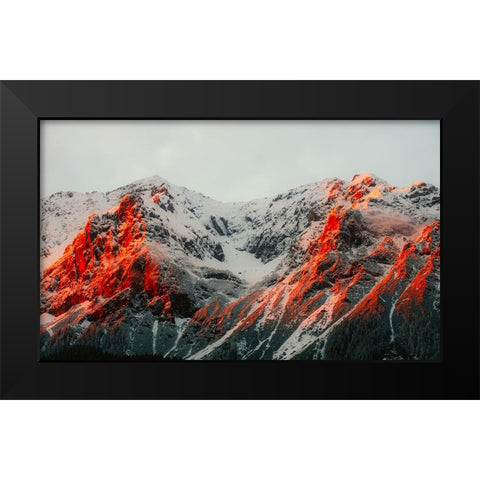 Mountain View 63 Black Modern Wood Framed Art Print by Lee, Rachel