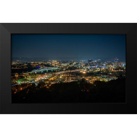 Northshore Lights Black Modern Wood Framed Art Print by Lee, Rachel