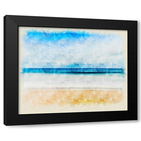 Ocean 10 Watercolor Black Modern Wood Framed Art Print with Double Matting by Lee, Rachel