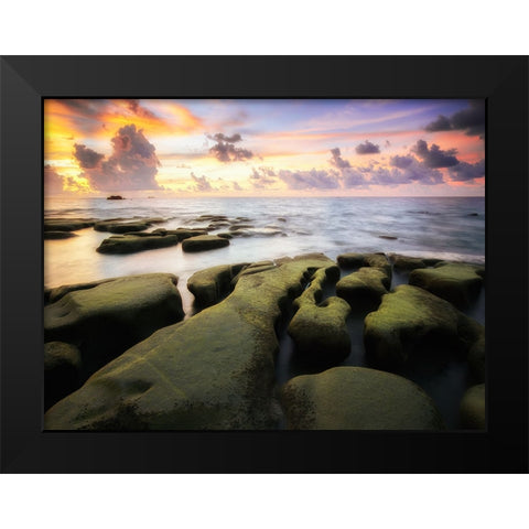 Ocean 32 Black Modern Wood Framed Art Print by Lee, Rachel