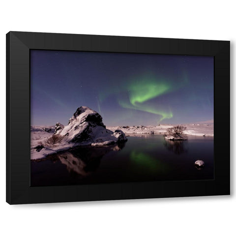 Ocean 40 Black Modern Wood Framed Art Print with Double Matting by Lee, Rachel