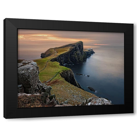 Ocean 45 Black Modern Wood Framed Art Print with Double Matting by Lee, Rachel
