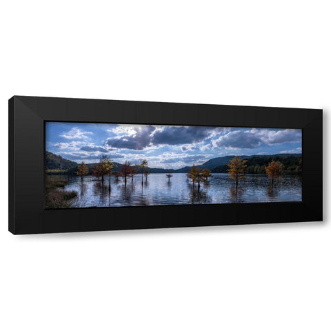 Ocoee Lake Pano Black Modern Wood Framed Art Print with Double Matting by Lee, Rachel