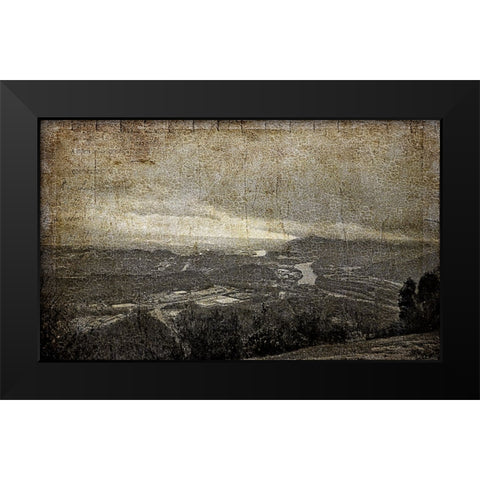 Old View From Signal Crackle Black Modern Wood Framed Art Print by Lee, Rachel