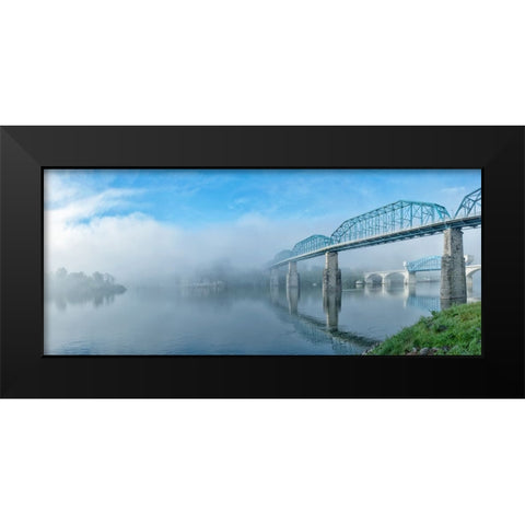 Peaceful River View Pano Black Modern Wood Framed Art Print by Lee, Rachel