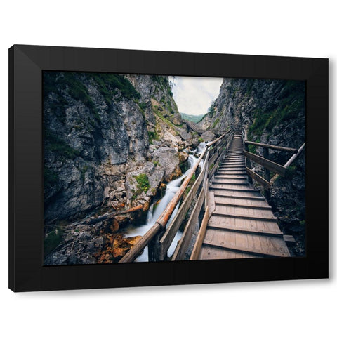 Pier 10 Black Modern Wood Framed Art Print with Double Matting by Lee, Rachel