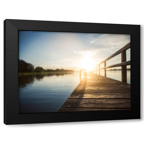 Pier 5 Black Modern Wood Framed Art Print with Double Matting by Lee, Rachel